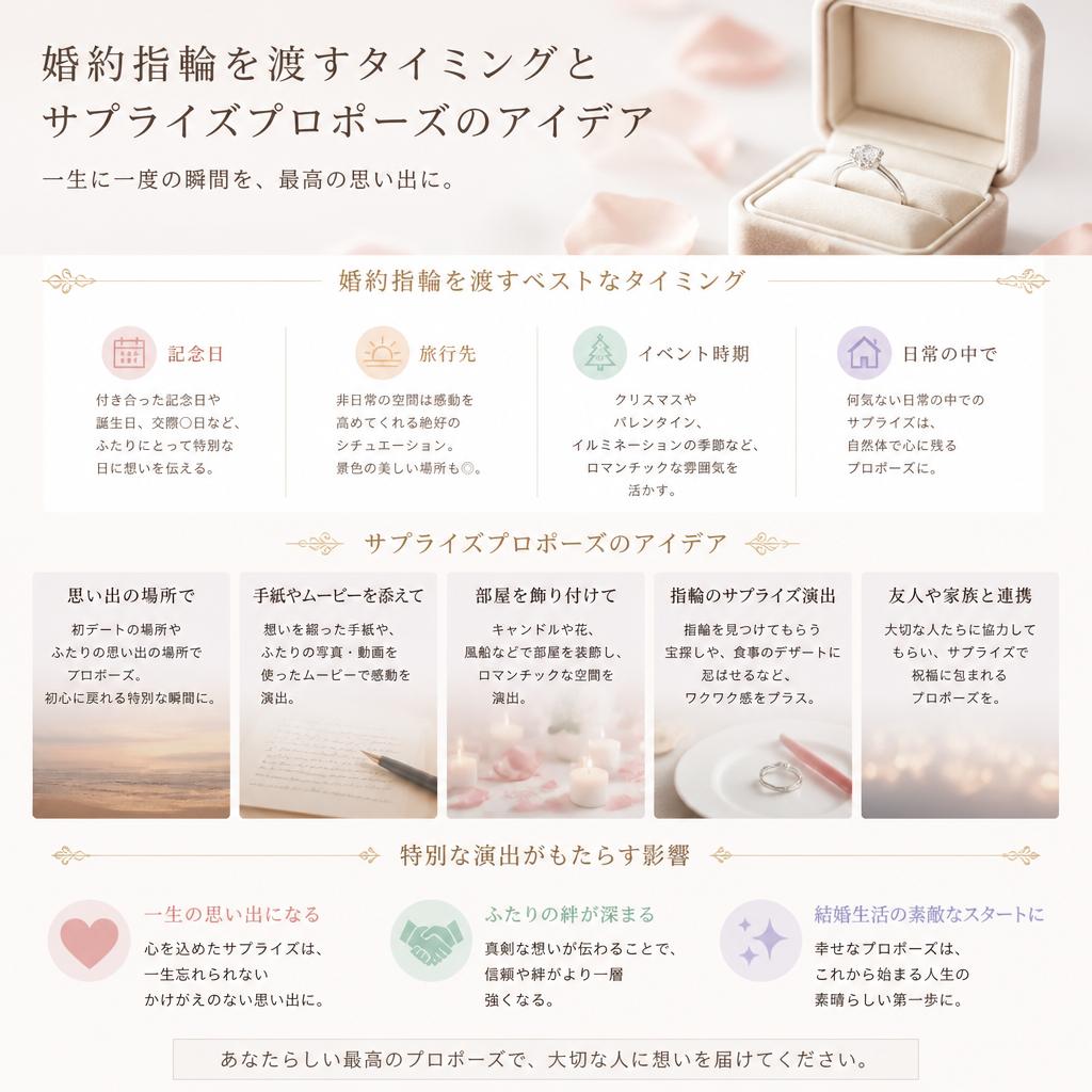 5. プロポーズのタイミングとサプライズのアイデア