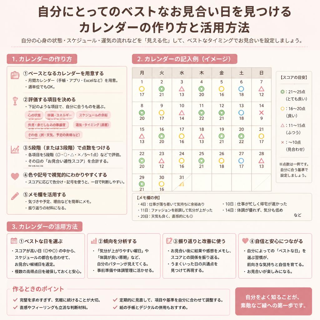 5. お見合いカレンダーの作り方