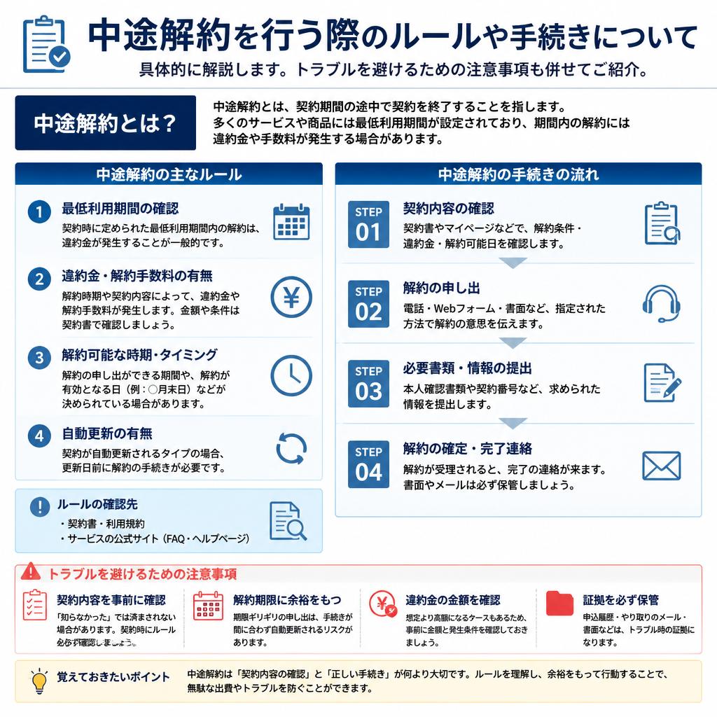 4. 中途解約のルールと手続き