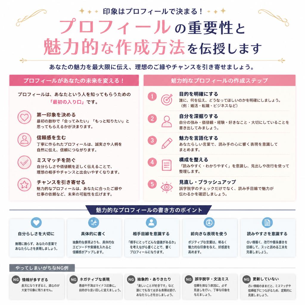 5. 魅力を引き出すプロフィール作成術