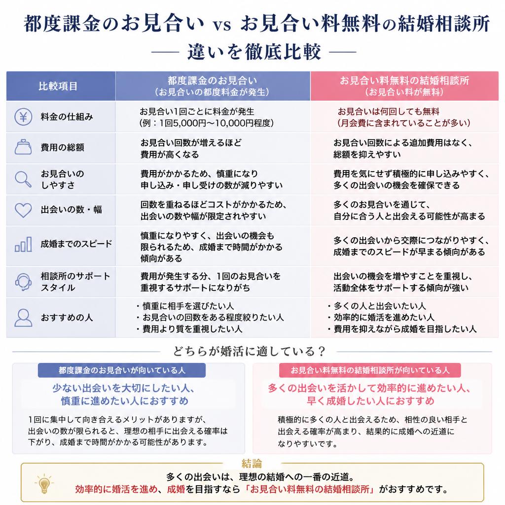 都度課金の結婚相談所との違い
