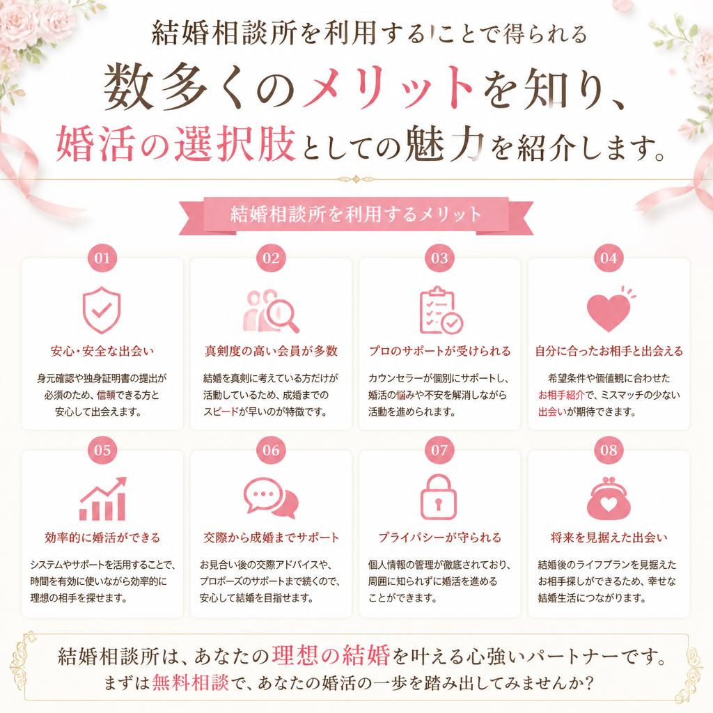 2. 結婚相談所のメリットとは？