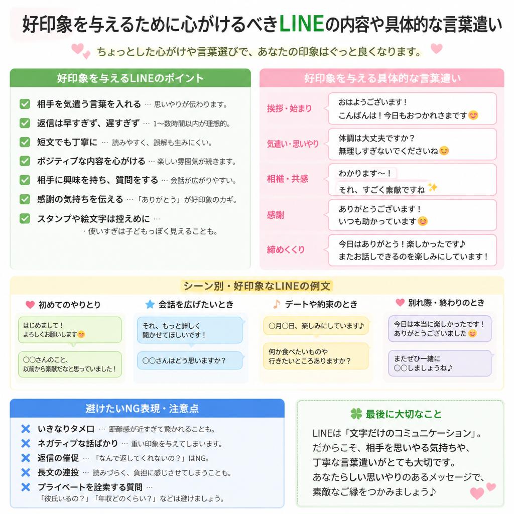 好印象を与えるLINEの内容とは?