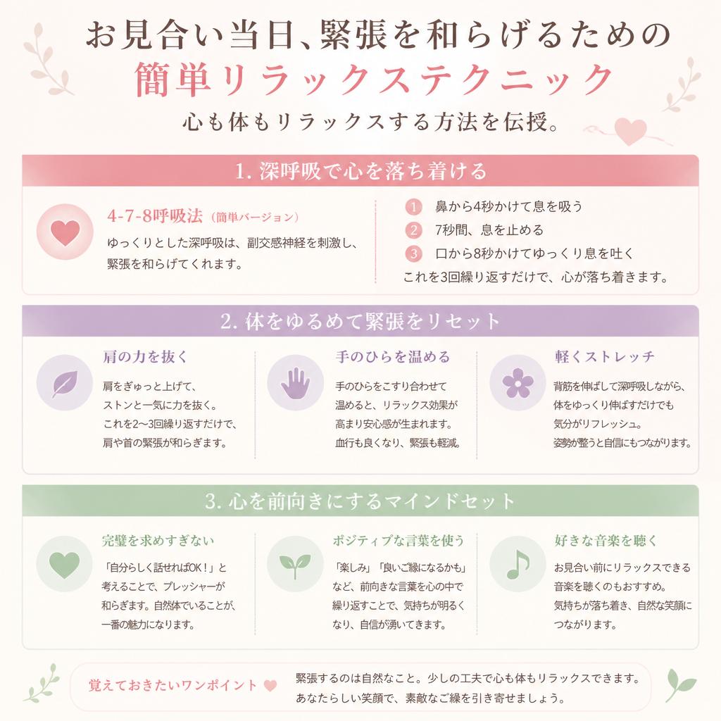 緊張を和らげるリラックステクニック