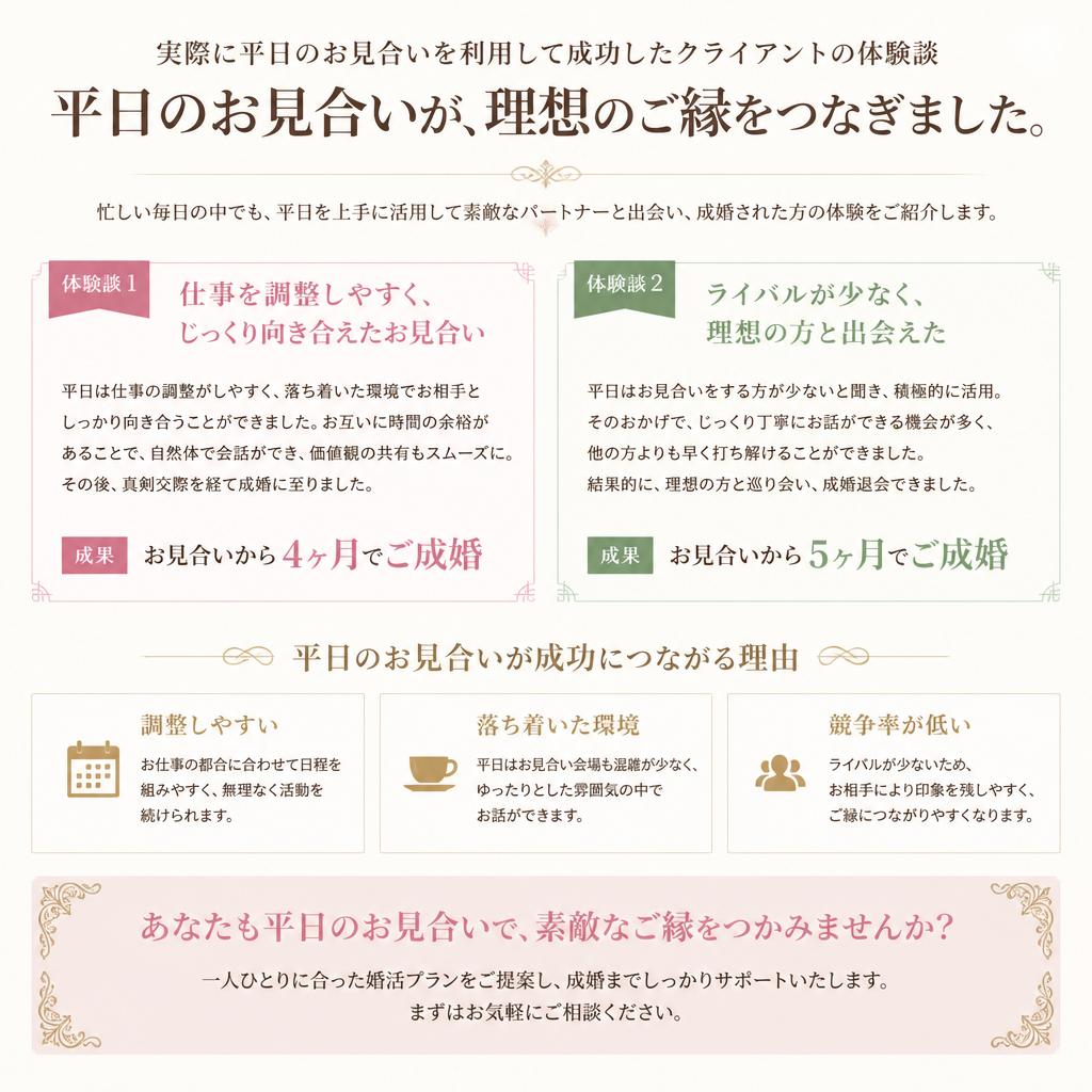 5. クライアントの声：平日お見合い成功事例